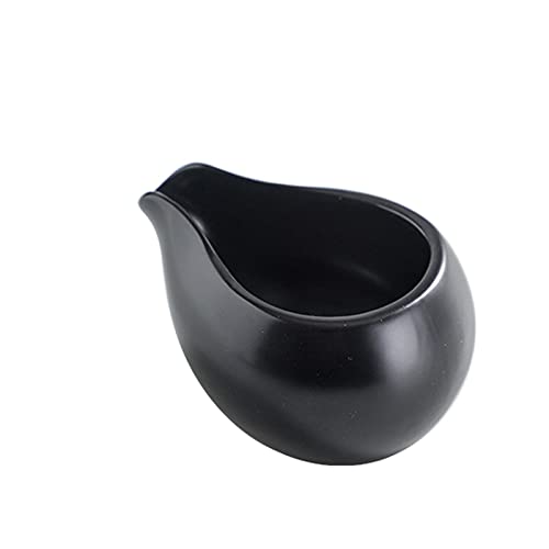 NEBE Salsera Leche de cerámica Jug Pumpy Boat 100ml Café Pequeña Copa Leche Adecuada for el hogar Multifuncional Salsa de Soja Jarra 3 Piezas Salseras para Mesa(Black)