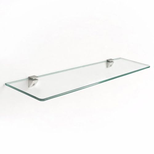 Tulup Tablette en Verre pour Salle de Bain et Cuisine 50x13 cm pour Cosmétiques et Ustensiles de Cuisine Rectangulaire Transparent Style Moderne Montage Mural...
