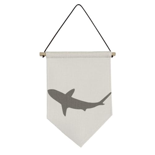 Drapeau en toile requin pour habiller un mur vide sans cadre