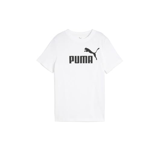 PUMA Kids Girls Essentials No. 1 Logo Crew Neck Short Sleeve Casual Tops Casual - White