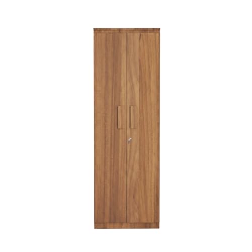 Image of Amazon Brand - Solimo Duo XS Engineered Wood 2 Door Wardrobe for Bedroom | Compact Clothes Storage Cabinet with Multiple Shelves | Space Saving Cupboard | 1 Year Warranty - Leon Teak