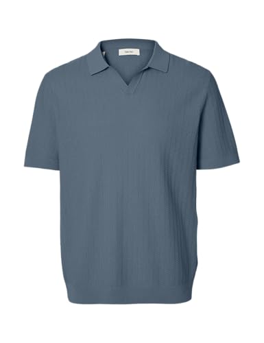 Polo en lin Slhmattis SS vêtement homme respirant et col ouvert tendance