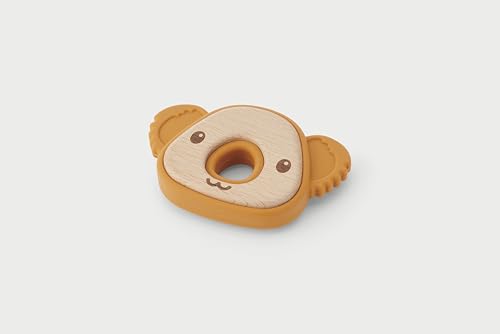 tickit Silisoft Koala Juguete sensorial de dentición de silicona y madera para bebés, calma las encías y apoya el desarrollo