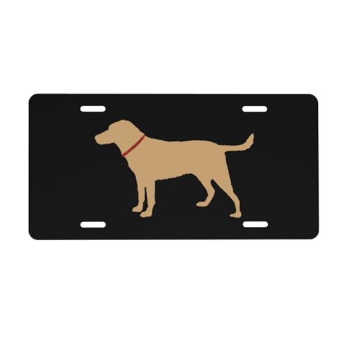 Yellow Labrador Retriever Car Fake License Plate 6x12 Inch