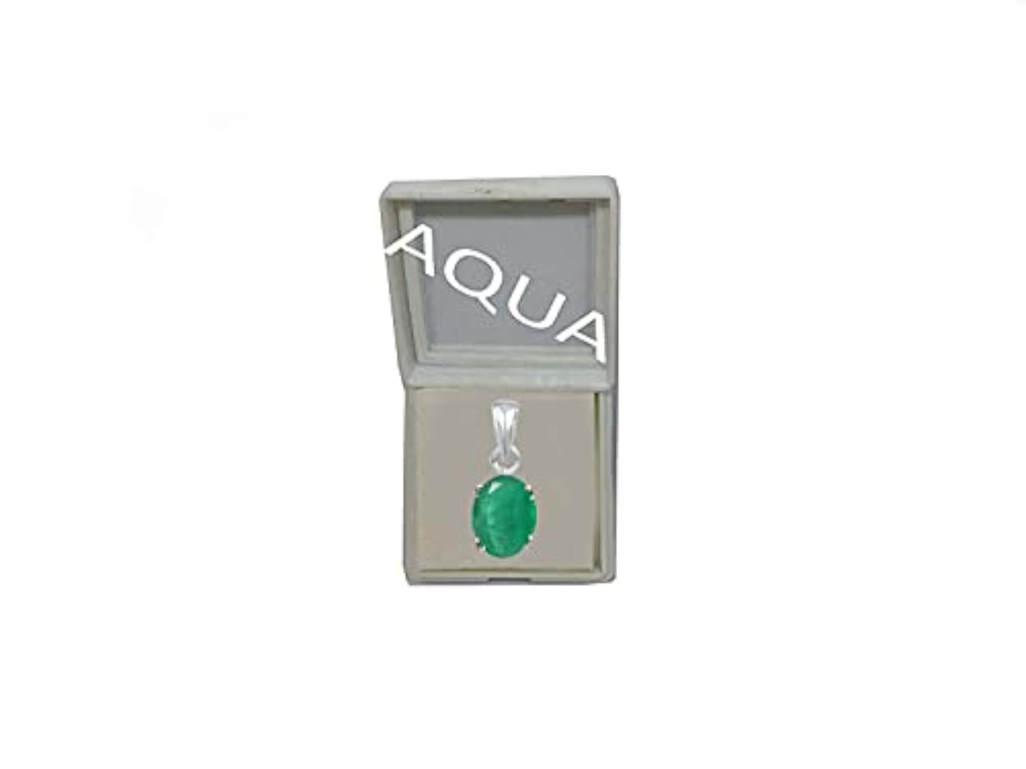 Men's Pure 925 Silver Emerald Astrological Birthstone Pendant