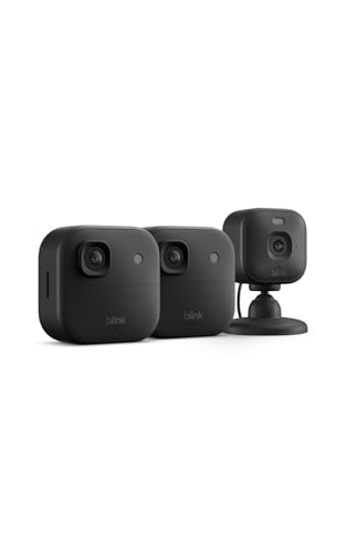 Image of Blink Outdoor 2K+ and Mini 2K+ (newest model) - Wireless and plug-in 2K resolution smart security cameras, Sync Module Core included - 3 Cameras (Black)