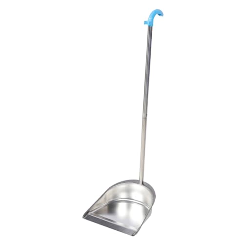 PEPLAYTAL Recogedor de Basura Doméstico de Acero Inoxidable Pala Desmontable con Mango Ergonómico Gran Apertura y Capacidad para Limpieza Hogar y Oficina