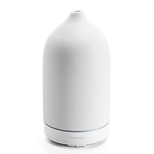 100ML Ceramic Diffuser,Aromatherapy Diffuser,Essential Oil Diffuser with 7 Color Lights Auto Shut Off for Home Office Room, White Base (0.5/1/2/ON hrs Working time)