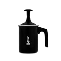 Bialetti Tuttocrema Milk Frother in Black Aluminium, 6 Cup, 330 ml Capacity – Double Mesh Sieve Insert Fast Creamy Milk Froth for Latte Macchiato and Cappuccino Preparation – Hand Wash Only