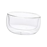 Warmhm Doppelwandige Glasschale Borosilikatglas Verbrühungssichere Dessertschüssel 350ml...