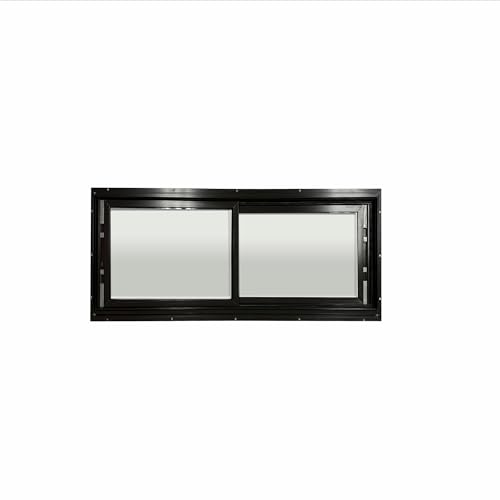 Elusive Wildlife Original Deer Blind Window T2 Horizontal Slider 24 x 11.5 Clear Glass Aluminum Frame Sliding Hunting Blind Window for Deer Stands Box Blinds & Hunting Blinds
