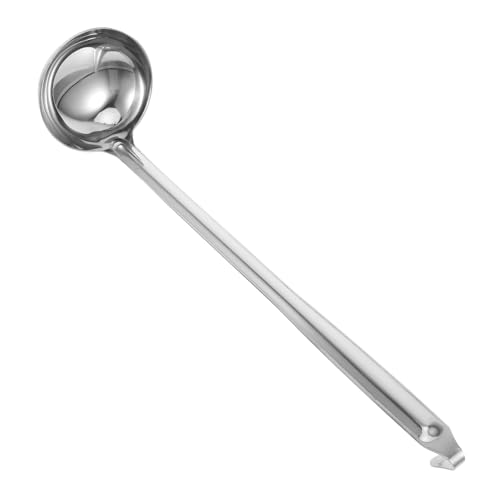 Stainless Steel Soup Ladle with Long Handle and Hook Deep Bowl Design for Efficient Portioning Kitchen and Restaurant Use Serving Tool for Soups and Sauces