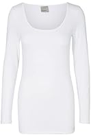 VERO MODA Damen Vmmaxi My Soft Long U-neck Noos' Langarmshirt, WeiÃƒŸ (Bright White), M EU