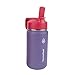 ThermoFlask Double Wall Vacuum Insulated Stainless Steel Kids Water Bottle with Straw Lid, 14 Ounce, 2-pack, Punch/Eggplant