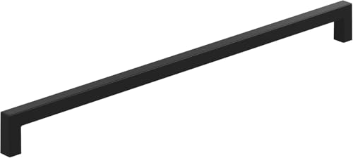 Image of Amerock BP36911FB Matte Black Cabinet Pull | 12-5 /8 inch (320 mm) Center to Center Cabinet Hardware | Monument | Furniture Hardware | Drawer Pull