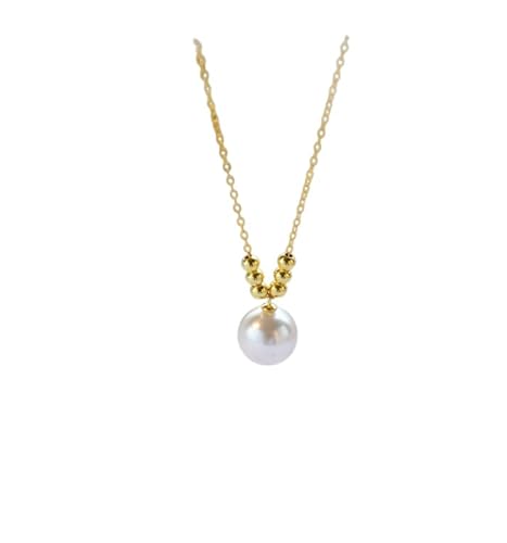 Collier chaîne Femme en Argent 925 avec Pendentif Perle Elégant 45 cm