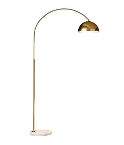 Fiozwea 北欧風のおしゃれなフロアランプ、リビングルームソファ寝室シンプル暖かみのあるシンプルな釣り風の北欧風メタルアーチバックハイフロアランプ、レトロハイバックレスト、360°調節可能な大理石ベース、フロアブラケット風 (180*94*30cm,B