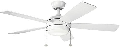 🛒 Flash Sale Kichler 330174MWH, Starkk LED Matte White 52" Ceiling Fan with Light