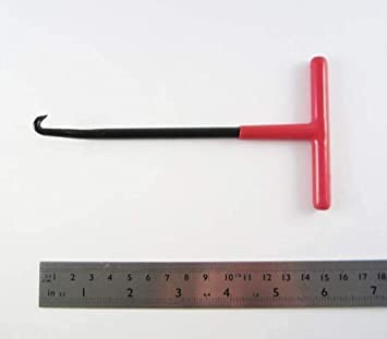 Image of Motorcycle Exhaust Spring Hook Tool T-Handle Type with Rubber Coating,red,16x8.3x1.8 cm