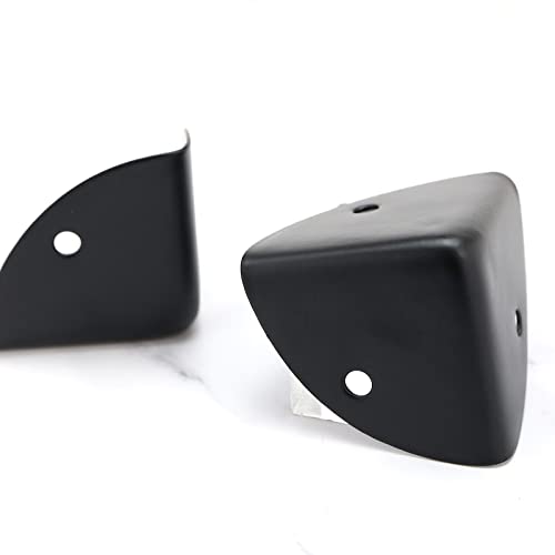 Image of Create idea 8PCS 39mm Corner Angle Brace Protectors Scalloped Metal Right Angle Corner Guards for Wooden Box Desk Chest Case Flightcase Black