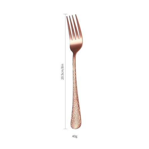 Image of Stainless Steel Dinner Forks Set, Hardened Blade Steel, Dishwasher Safe, Easy to Clean, Reusable, Food-Grade Rustproof Cutlery Set for Home & Kitchen (6 Pcs Big Fork, Rose Gold)