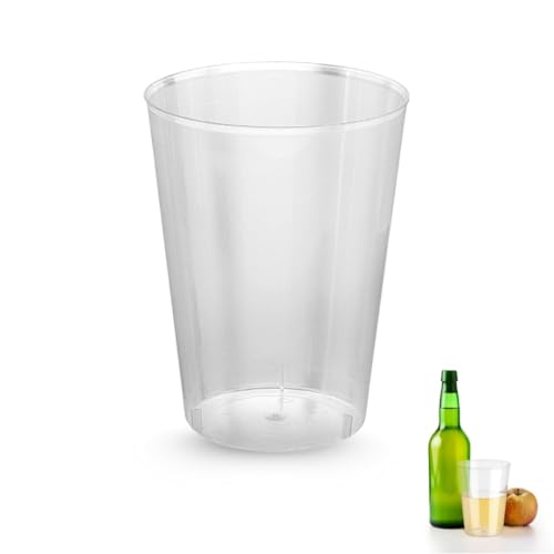 PARENCE.- Set de 10 vasos reutilizables de 500 ml – Vasos duros PP sin BPA | Lentes grandes y duraderas | reutilizable, lavable, apto para vacaciones, bebidas, sidra, cerveza