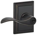 SCHLAGE Lock Company F51AACC716ADD F51A Accent 716 ADD Addison Deco Rose Entry Door Lock Aged Bronze