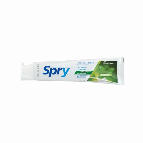 Image of 3 Pack: Spry Xylitol Toothpaste, Fluoride-Free, Natural Spearmint, Anti-Plaque and Tartar Control, 5 oz (3 Pack)