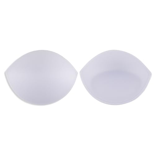 Padded Balconette Bra Cup Inserts, Adds Chest Contour and Support for Bridal, Bridesmaid and Most Dresses, Trimmable Unfinished Edges for Exact Sizing, White, Size D, 1 Pair