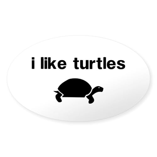 CafePress I Like Turtles Sticker Oval Car Bumper Sticker