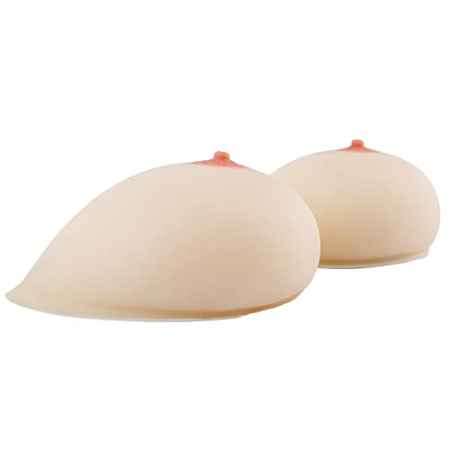 Fake Boobs False Breasts Breastplate Upgraded Silicone Breast Forms Bra Insert for Swimsuit Bikini Sport Bra Mastectomy A-KK Cup (Color : White, Size : J Cup 4600G)