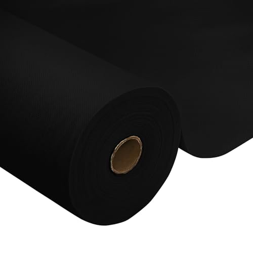 Rouleau de nappe noire - 1,18 x 25 m - 1 rouleau de nappe jetable en tissu non tissé - Idéal pour toutes les fêtes, mariages, fêtes d'anniversaire,...