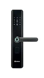 Valencia- Hola Smart Door Lock with Fingerprint, RFID, PIN Access & Key Access, Black,Glass