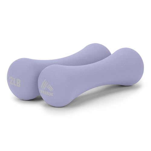 RBX Hand Weights Neoprene Hand Weights for Home Workouts Cardio & Strength Training Home Gym Equipment (Purple 4LB (2lb each))
