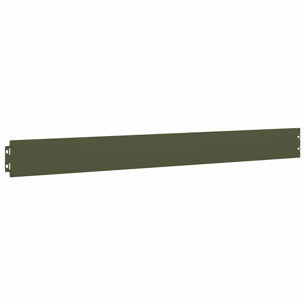 Krawędzie trawnika, 10 szt., oliwkowo-zielone ze stali walcowanej na zimno, 10 x 103 cm, obramowanie rabatek z elastycznym systemem wtykowym, do ogrodu, trawnika, tarasu, ścieżki i rabatki