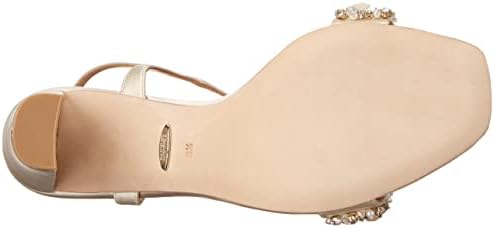 Badgley Mischka Women's Teenie Heeled Sandal, Ivory Satin, 11 | Image 3