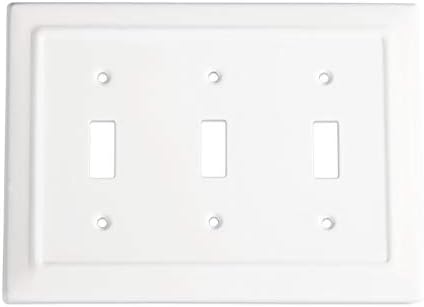 Monarch Abode 19053 Architectural Decorative Wall Plate Switch Plate Outlet Cover, 3 Gang, Classic White