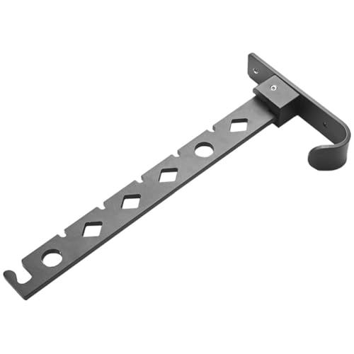 Perchero plegable de pared para ropa sin taladro de aluminio espacial con seis posiciones 2