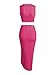ZAFUL Women's Summer 2 Piece Dress Outfits Swimwear Cover Ups Crop Tank Tops and Midi Skirt Set Sexy Split Bathing Suiting (B-Rose Pink,XXL)