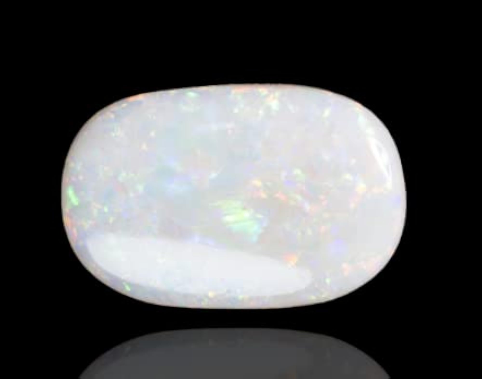 Australian White Fire Opal Ring, Certified 5.25 Ratti