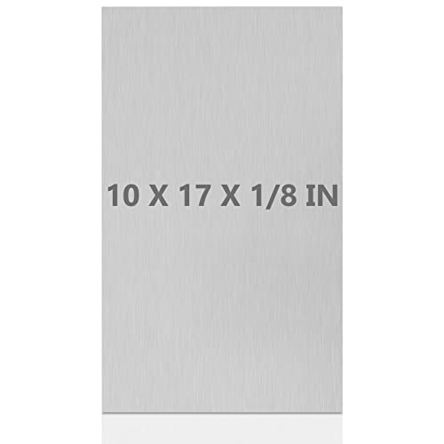 6061 T651 Aluminum Sheet Metal 10 x 17 x 1/8 (0.125”) Inch Plain Thin Aluminum Plate Covered with Protective Film, Heat Treatable Rectangle 3MM Aluminum Metal Plate for Welding, Industrial