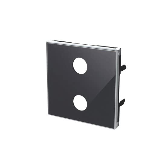 Tapa cristal negro toma VDI Niessen Sky con acabado elegante para salones modernos y oficinas 2
