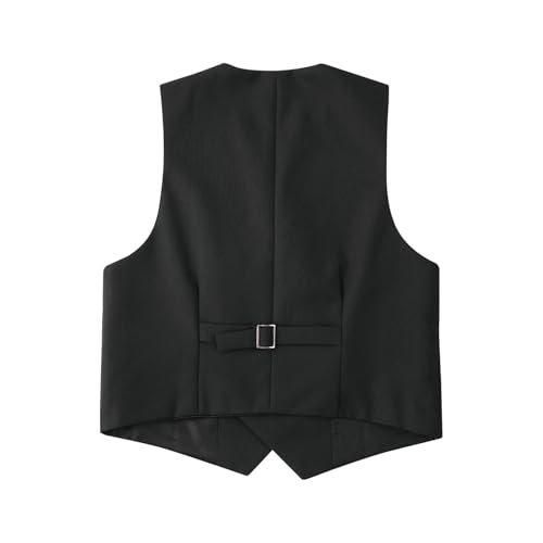 Boy's Formal Suit Vests Solid Dress Waistcoat with Double-Breasted Gentlemen Blazer Vest2