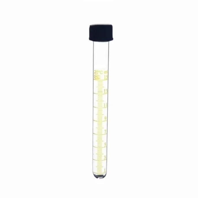 15ml Glass Centrifuge Tubes with Screw Cap - High Temp Resistant, Pack of 10, 18mm Diameter for Laboratory Analysis(Bottom Tip)