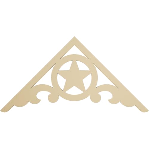 48"W x 24"H x 1 1/2"P (12/12) Pitch Austin Signature Urethane Gable Pediment, Primed Tan