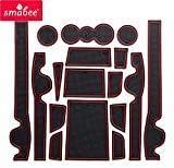 smabee for Hyundai Sonata 9 LF 2015~2019 Gate Slot pad for Interior Accessories Mat Cup Door Groove mat(RED)