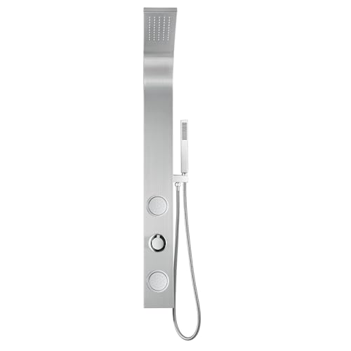 Blue Ocean Stainless Steel SPS88213 Retro-Fit Shower Panel with Rainfall Shower Head, Body Nozzles, and Handheld Shower Head - Thumbnail 2