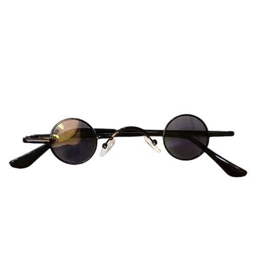 Lunettes de soleil rondes en métal steampunk lunettes noires grises unisexes rétro vintage