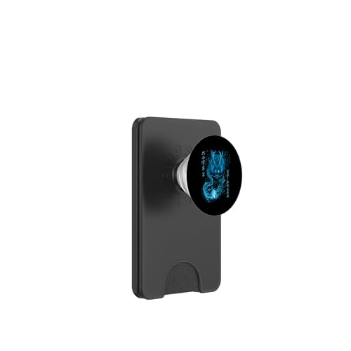Dragón japonés volador verde con tatuaje de fantasía Kanji PopSockets PopWallet para MagSafe