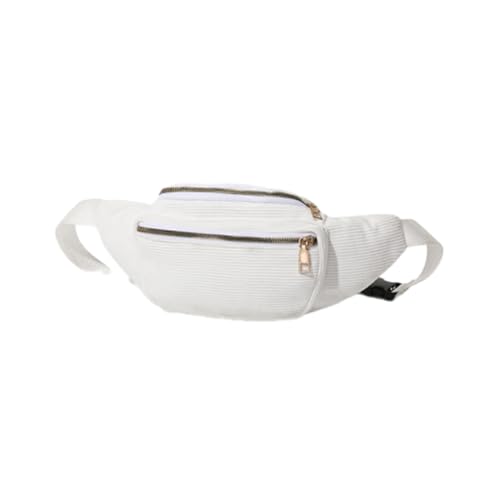 Hixingo 2024 Stylisch Bauchtasche für Damen und Herren, Hüfttasche Verstellbare Sport Groß Gürteltasche mit Reißverschluss für Outdoor Laufen Wandern Radfahren Gehen (33x11cm,Weiß)